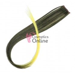 Extensie de par suvita simpla dreapta Vigurous de 50 cm cu clips SUV113 - Brunet-Galben Neon